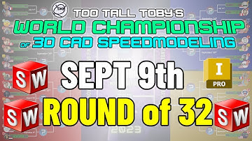 Sept 9th - WORLD CHAMPIONSHIP of 3D CAD SPEEDMODELING - Autodesk Inventor, SolidWorks