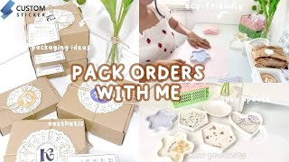 studio vlog: packing orders for my small business 📦 aesthetic packaging ideas ft CustomSticker.com