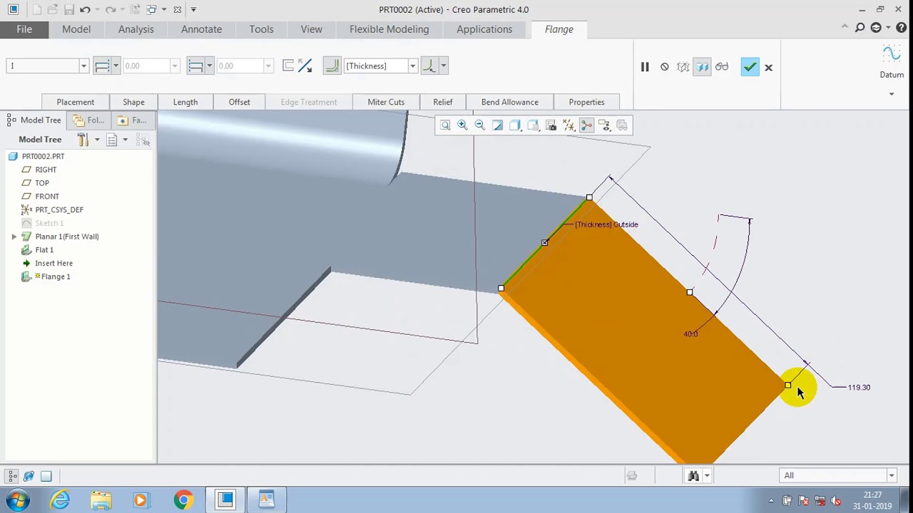 Session 34 Introduction of Sheet Metal | CREO - YouTube