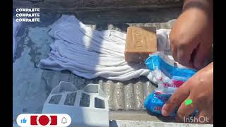 Lavando Con Espumil Azul Y Torre Óleo Finos