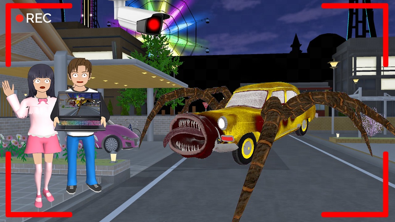 Yuta Mio Panik CCTV Merekam MONSTER CAR EATER di Kota Sakura 😱 Sakura School Simulator
