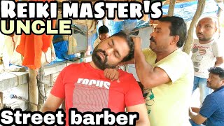 Reiki master's uncle street head massage with soft neck cracking | ASMR | must watch screenshot 5
