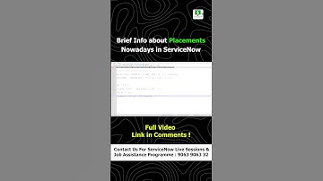 Brief Info about Placements Nowadays in ServiceNow