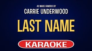 Carrie underwood - last name (karaoke version)