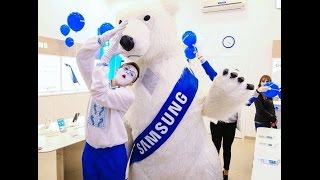 Белый Медведь На Открытие Samsung С Lioncom Ростовая Кукла Киев