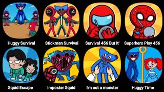 Huggy Survial, Stickman Survival, Survival 456 But It' Impostor, Superhero Play 456, Huggy Time screenshot 1