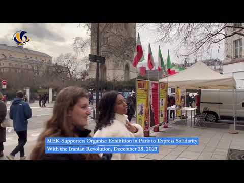 Paris, Dec 28, 2023: MEK Supporters Organize Exhibition in Solidarity With the Iranian Revolution.