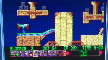 Lemmings level 12 on Amiga 500