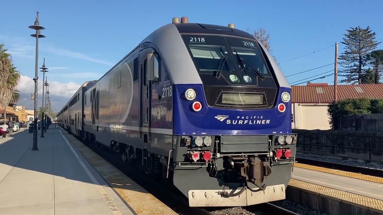 Amtrak 769 Surfliner Departing Santa Barbara w/engineer waving & crossing horn sequence!