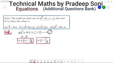 Que.31, Equations, Additional Questions bank, CA foundation, Technical Maths by Pradeep Soni