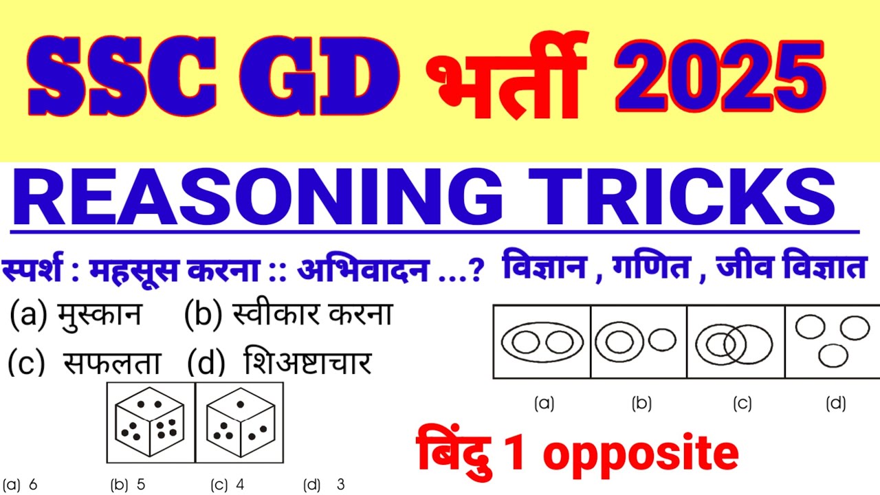 SSC GD REASONING CLASSES 2025 , SSC GD REASONING PRACTICE SET 2025 ...