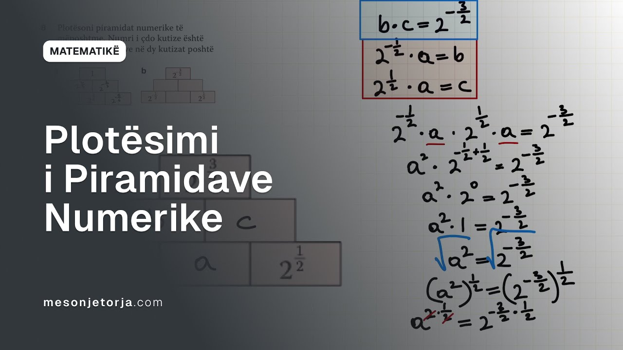 Plotësimi i Piramidave Numerike | Kapitulli 5.1Z | Veprime me Rrënjët dhe Fuqitë