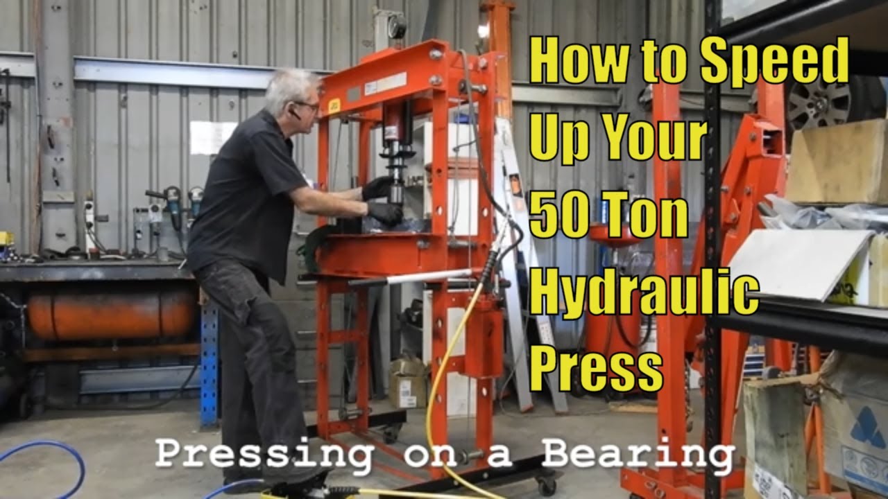 How to Speed Up 50 ton Hand Operated Press 3X a 10,000 psi Air Operated Hydraulic Pump - YouTube