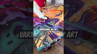 Varnishing my art #varnish #paintingtechniques #liquitex #painting
