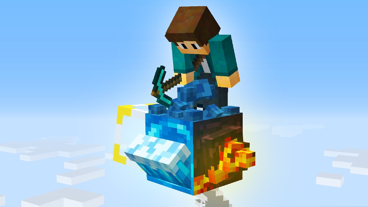 Minecraft em 1 BLOCO de DESASTRE NATURAL