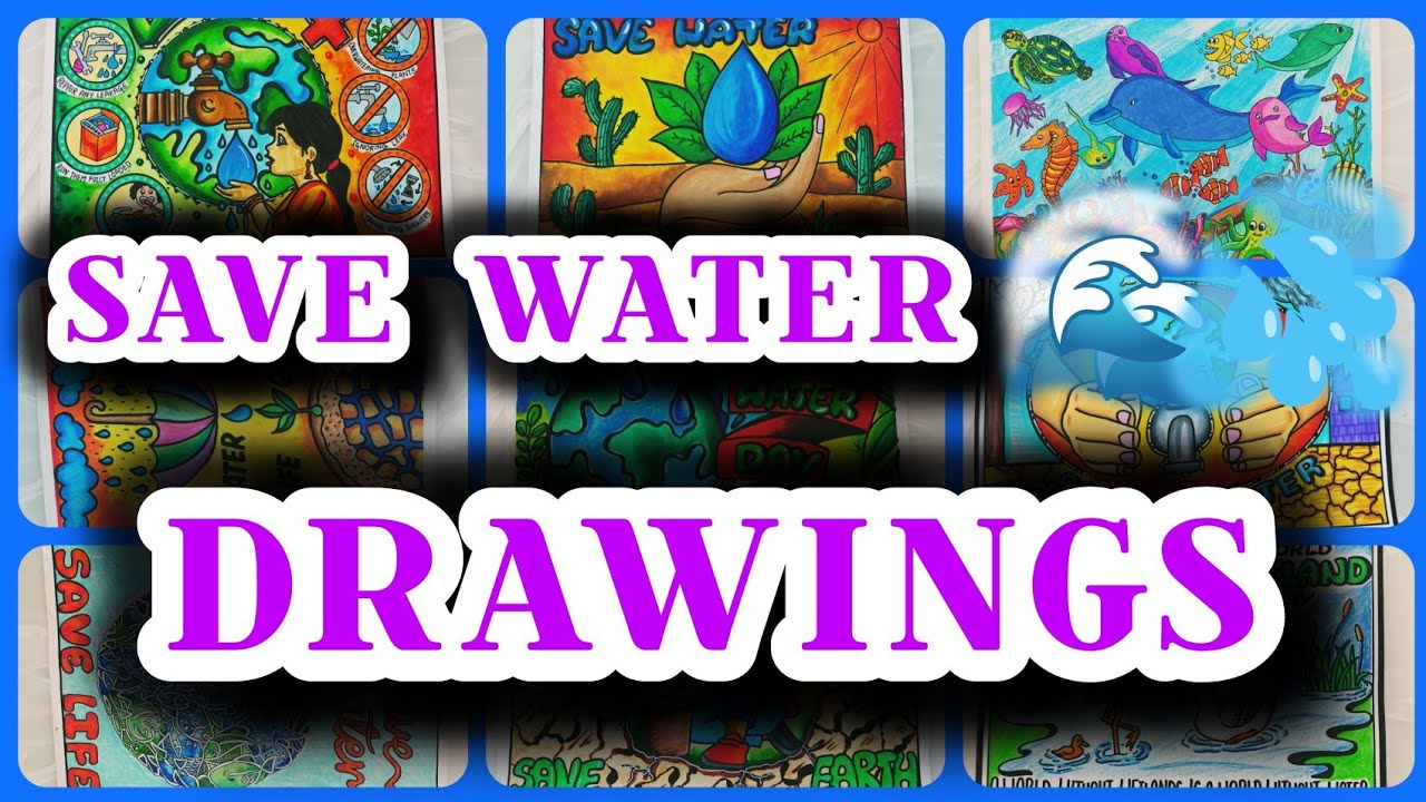Save Water Save Life Drawing / World Water Day 2025 / Poster making ideas for competition