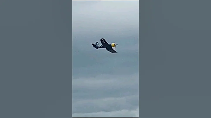 F4U Corsair flyby and roll American flying day IWM Duxford