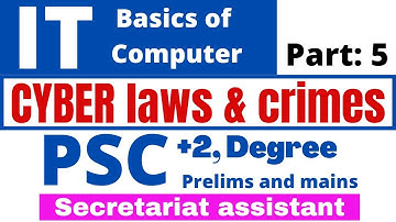PSC +2 Degree level IT prelims & mains Basics of computer CYBER Laws and Crimes @aimsAimThroughAims