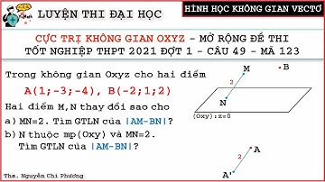 Toán 12: Cực Trị Không Gian Oxyz | Mở Rộng Đề Thi Tốt Nghiệp THPT 2021 Đợt 1 - Câu 49
