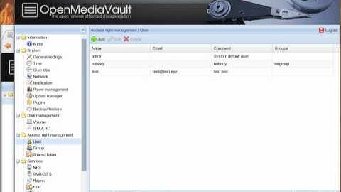 OpenMediaVault - User portal