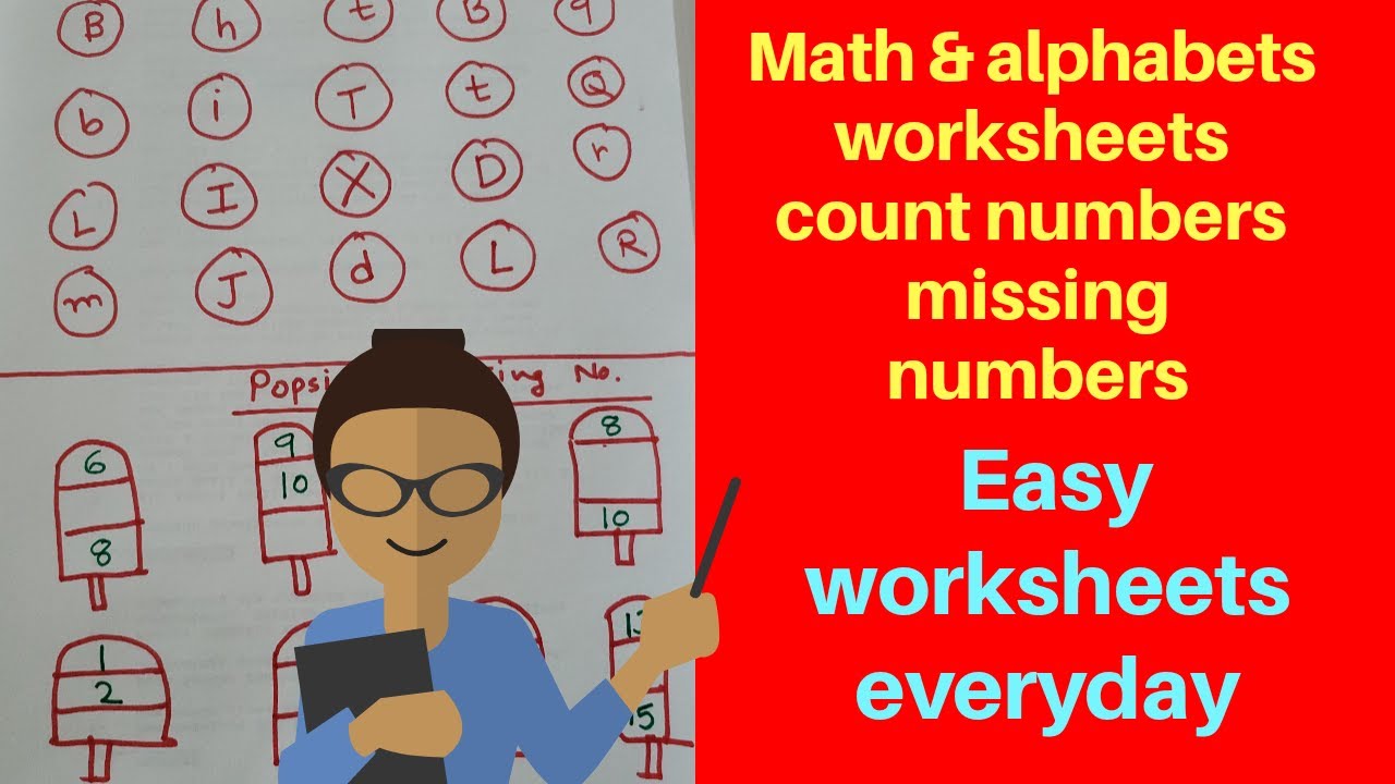 numbers alphabets worksheets for lkgnursery