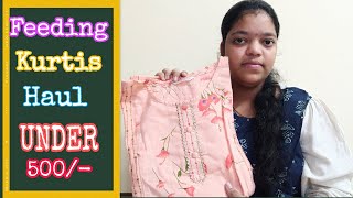 Flipkart shopping haul//Feeding kurtis under 500/-//Maternity kurtis// post natal clothes