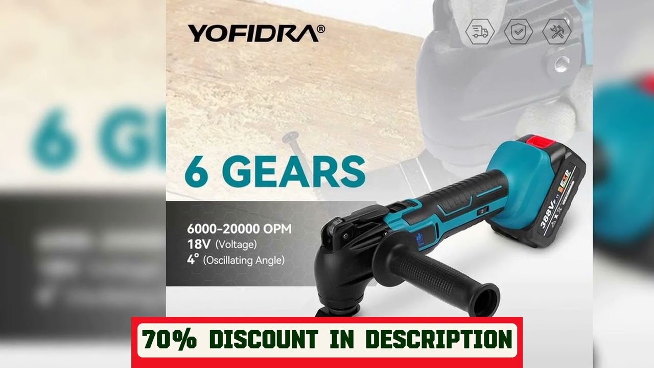 A must-have product! YOFIDRA 6 Speed Cordless Oscillating Multi Tool Variable Multifunctional Powe