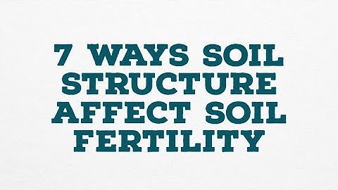 7 WAYS SOIL STRUCTURE AFFECT SOIL FERTILITY