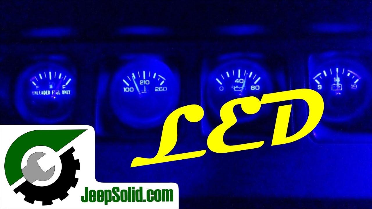 LED Dash Lights: Jeep Wrangler LED dash light upgrade - YouTube