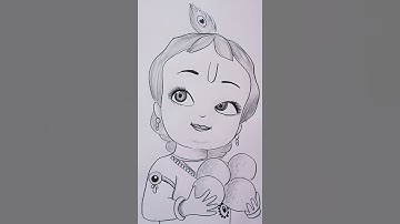 Little Krishna Drawing || #shorts