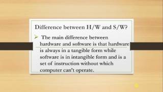 difference between hardware and software