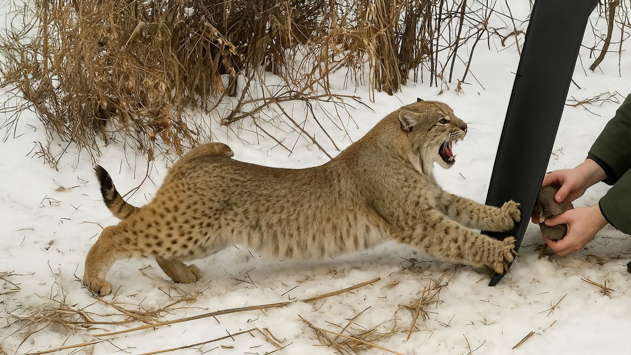 Girl Helps Crying Bobcat Escape Trap, What Happens Next Is Shocking