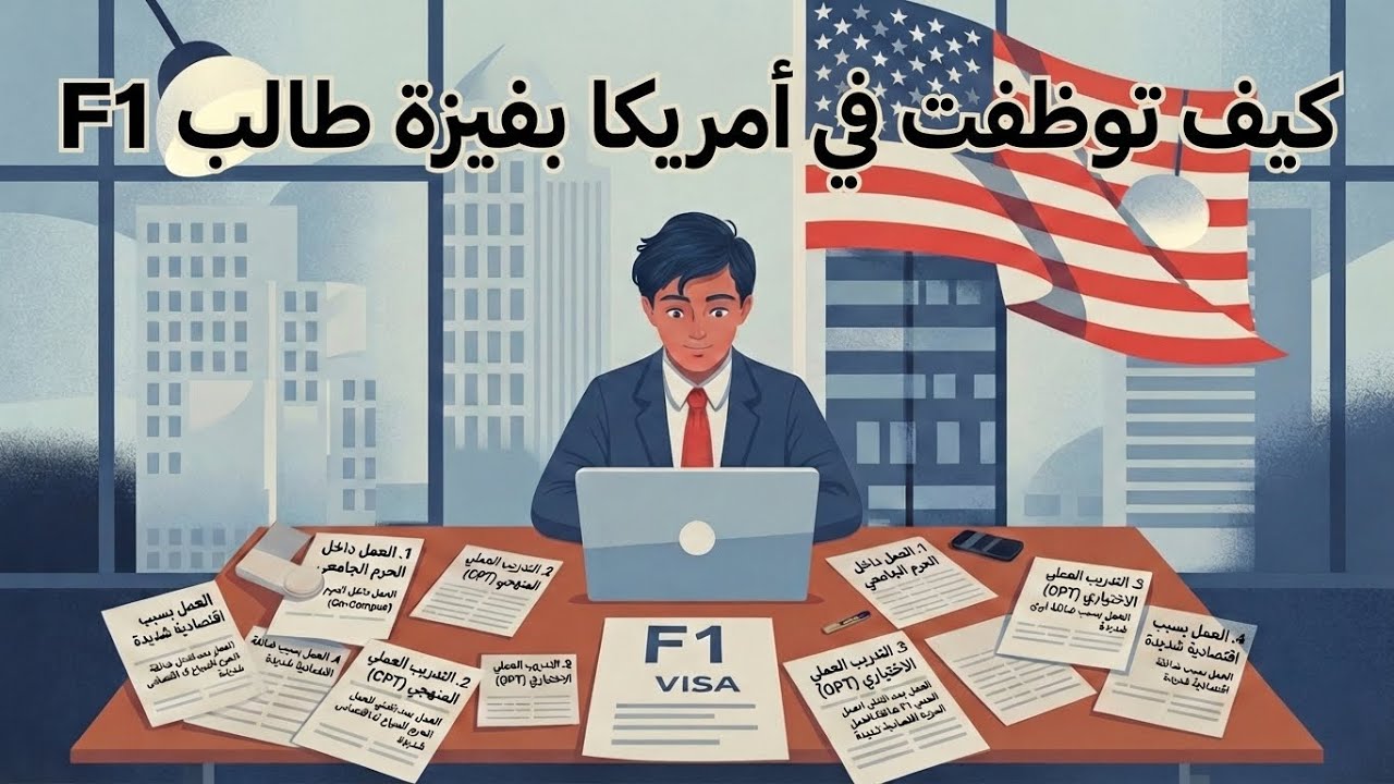 كيف قدرت أتوظف في امريكا و فيزتي فيزة طالب F1 