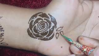 Rose mehndi designs for hands simple | rose mehndi design front hand