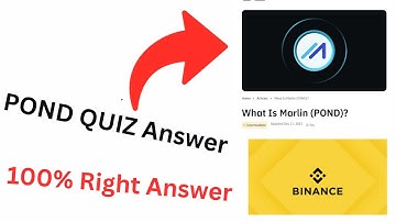 Binance Learn and Earn POND Quiz with 100% Answer I What is Marlin (POND) I SA Tech Crypto I