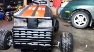Racing Lawn Mower featuring BMI Wheels