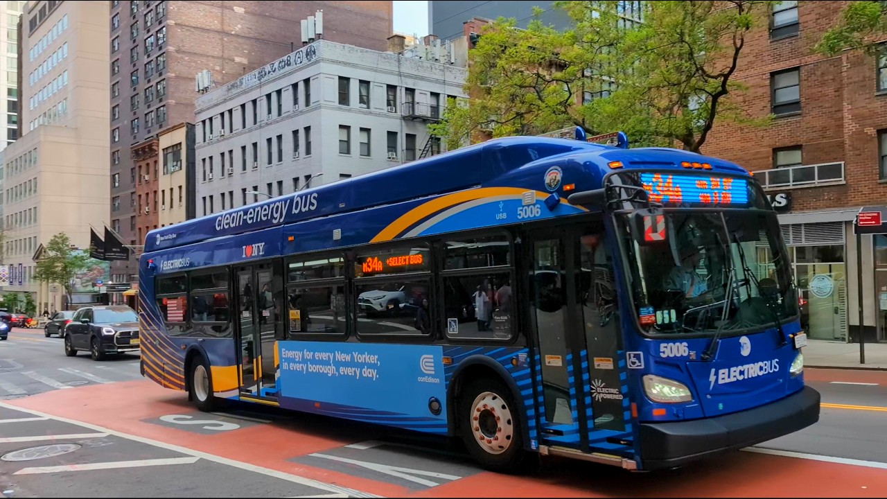 NYCT & MTA Bus: XD40 & XE40s on M34/M34A + MCI D4500CT on QM5