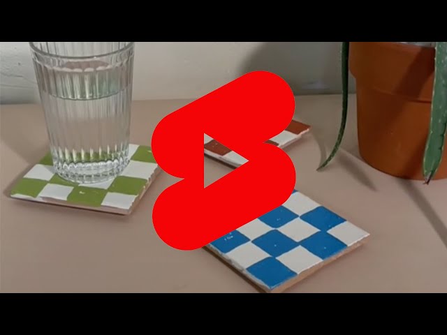 DIY checked tile coasters - Last Minute Holiday Gifts