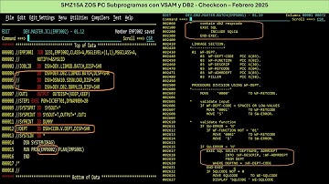 SMZ15A ZOS PC Subprogramas con VSAM y DB2 DEMO Checkcon