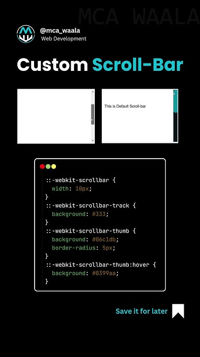 Custom Scroll Bar using Css #webdesign #customscrollbar #css - YouTube