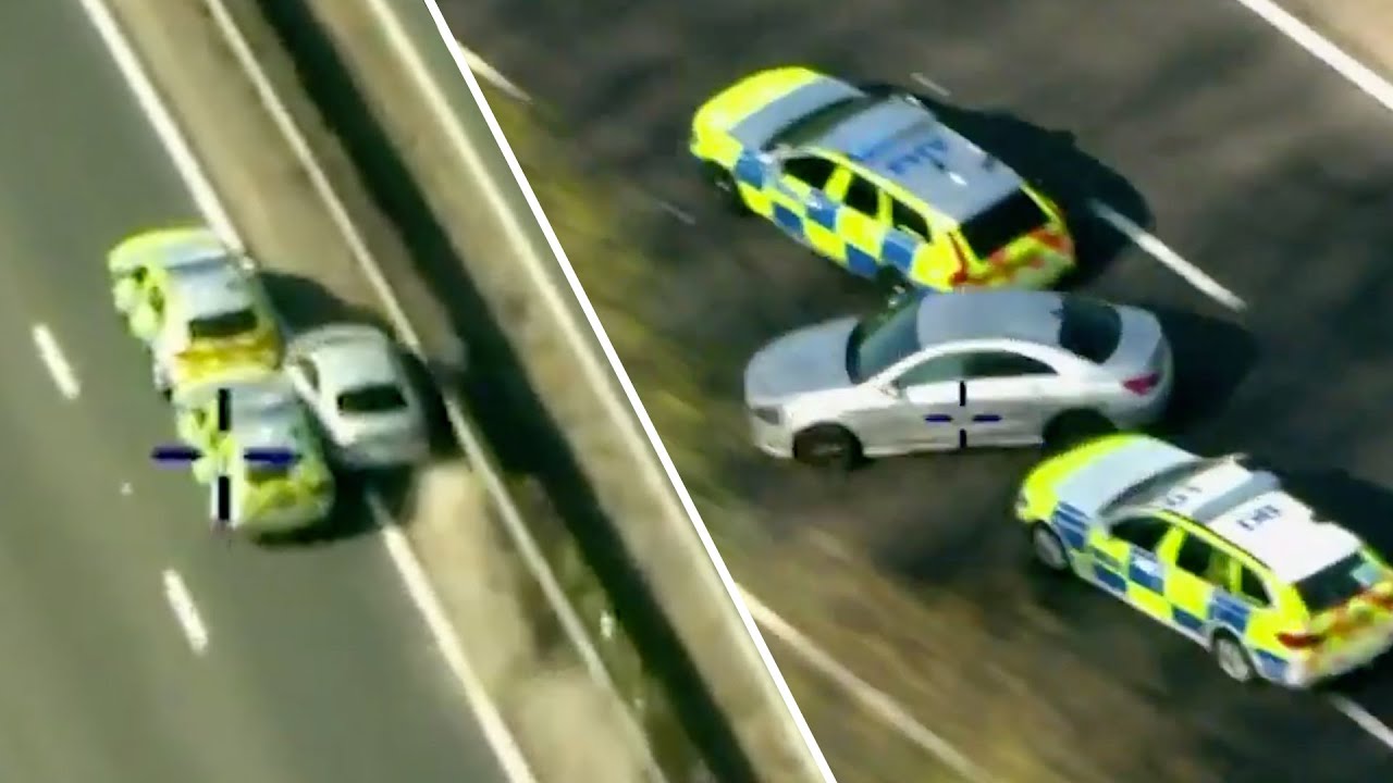 Disqualified driver leaves four police cars damaged in dramatic chase | LBC