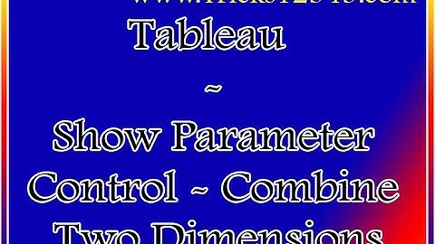 Tableau - Perameter Control - Create Chart With Dropdown