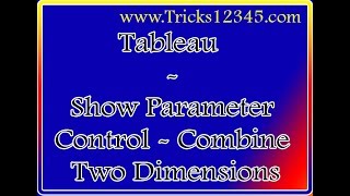 Tableau - Perameter Control - Create Chart With Dropdown