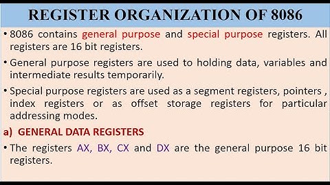 MODULE 1 - TOPIC 2 - REGISTER ORGANIZATION OF 8086
