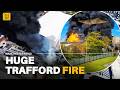 DRAMATIC footage shows HUGE Trafford Park fire as concerns about 'chemicals and oil drums nearby'