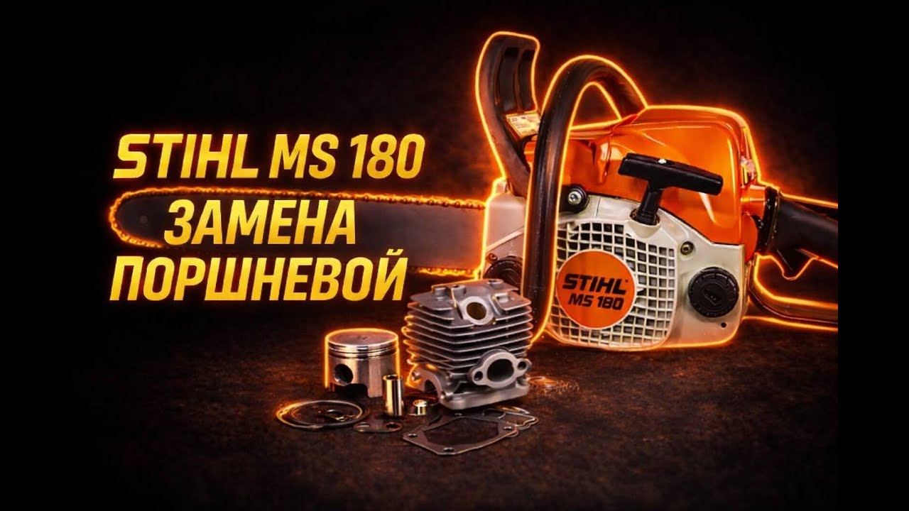 Ремонт бензопилы STIHL MS 180 / 170 - замена цилиндро - поршневой ...