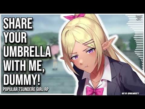 ASMR | Sharing your Umbrella with the Popular Tsundere Brat from School☔ | Audio Roleplay
