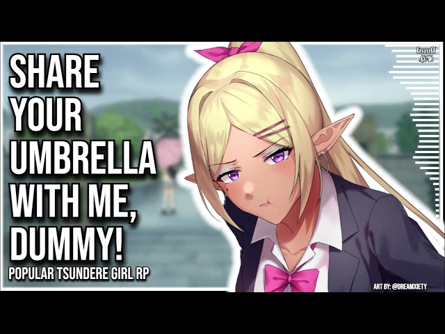 ASMR | Sharing your Umbrella with the Popular Tsundere Brat from School☔ | Audio Roleplay