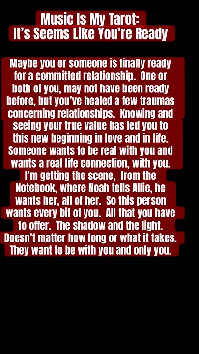 It Seems Like You Re Ready Lyrics Music Is My Tarot: It Seems Like You’re Ready #readyforlove #commitment