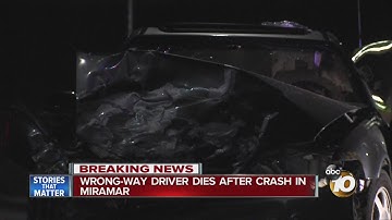 Wrong-way driver dies after crash in Miramar